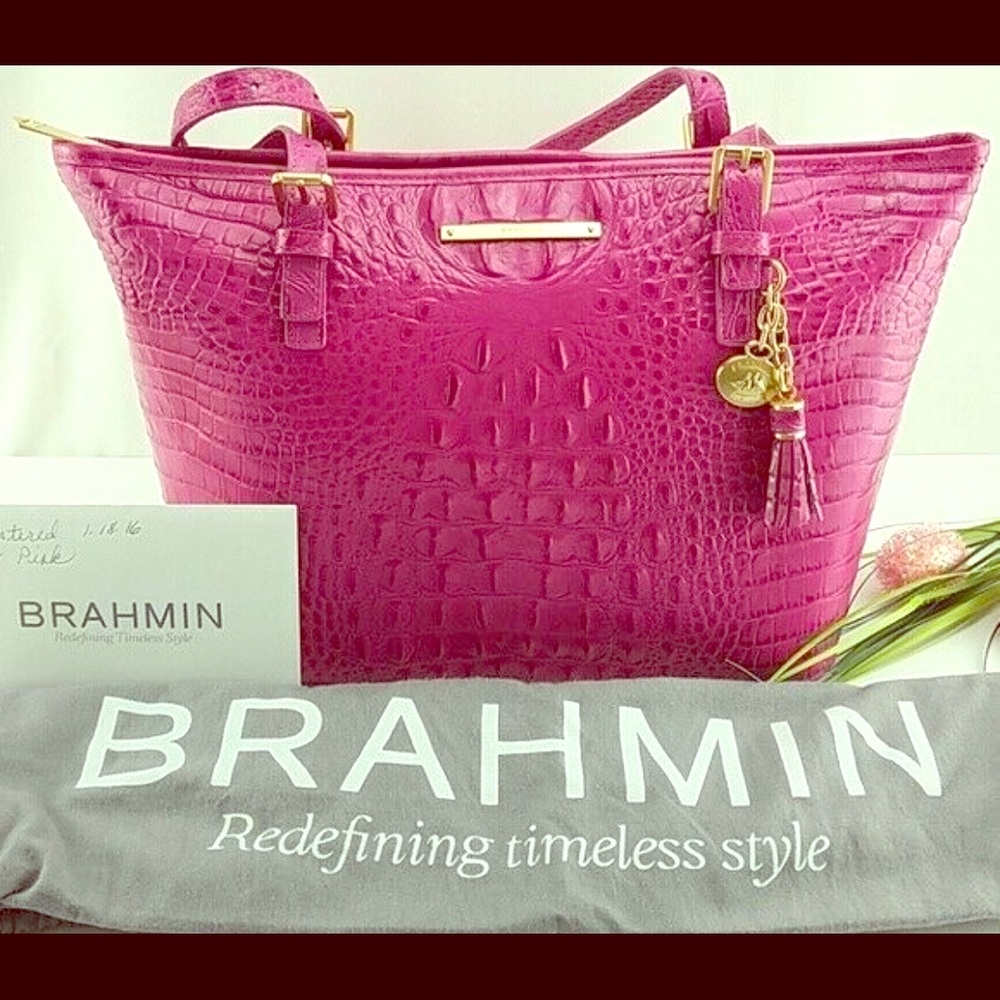 Authentic Brahmin Medium Asher Fuschia Tote